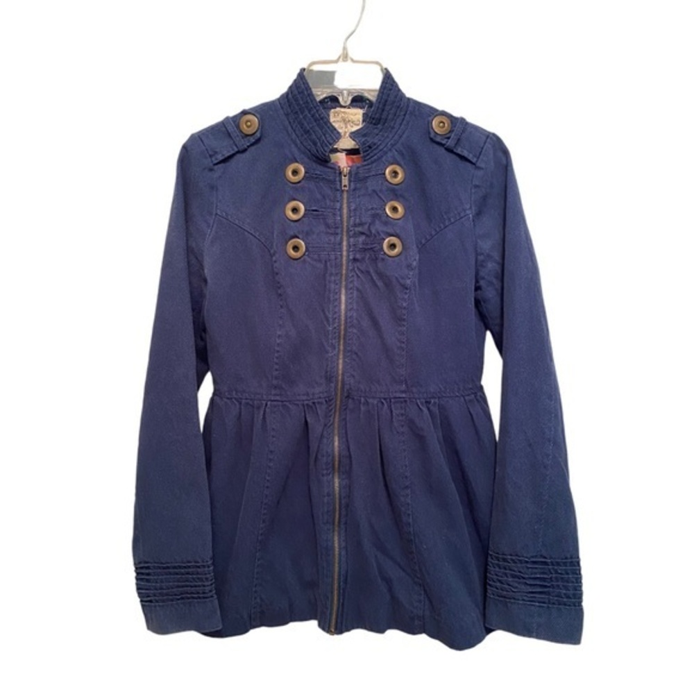 Tulle Dark Blue Corduroy Full Zip Jacket Size Small